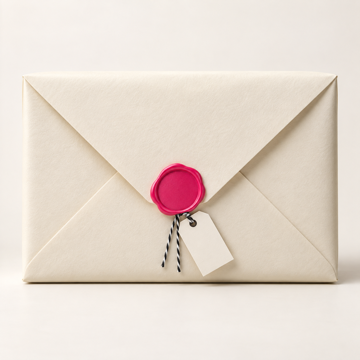 Neatly wrapped flat gift