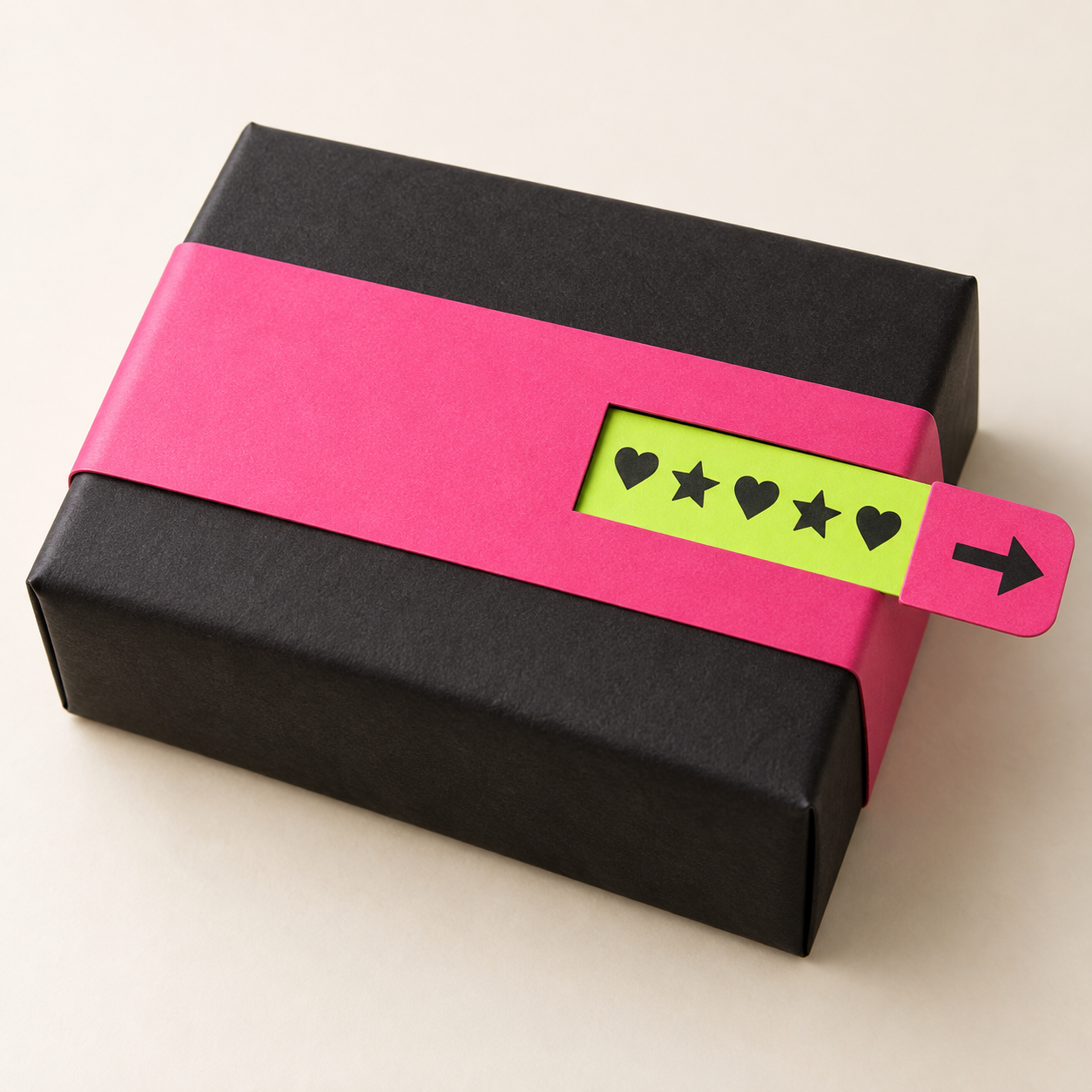 Gift box with a message band